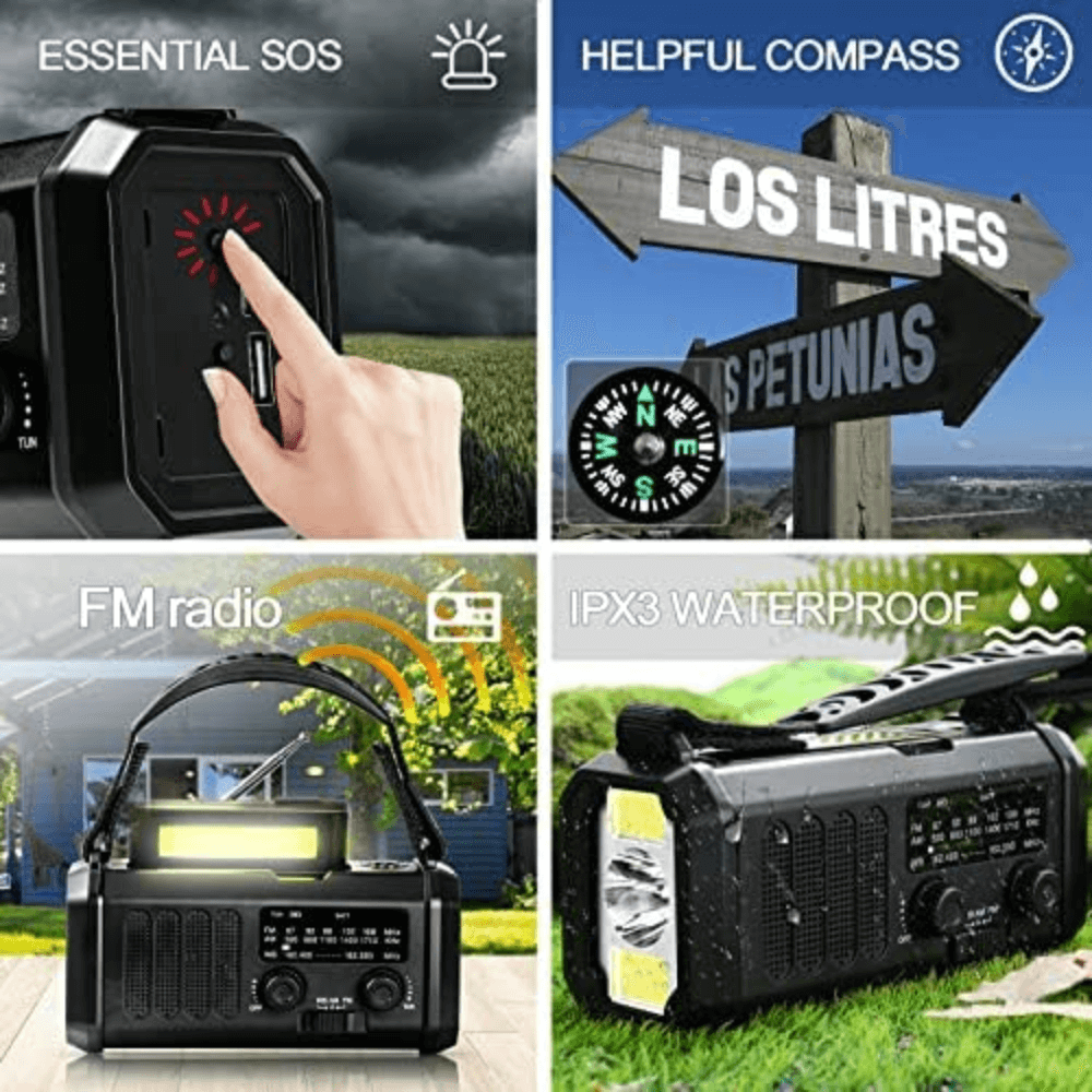 10,000 mAh Powerbank Wind - Up Radio - Wind - Up Radio - Wild Eye Vision