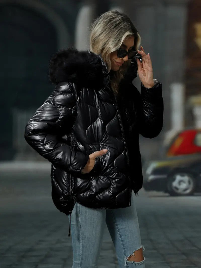 Detachable Hood Full-Zip Winter Jacket