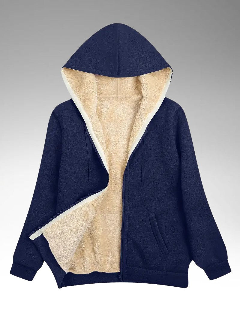 Women’s Plush Fleece-Lined Hooded Jacket