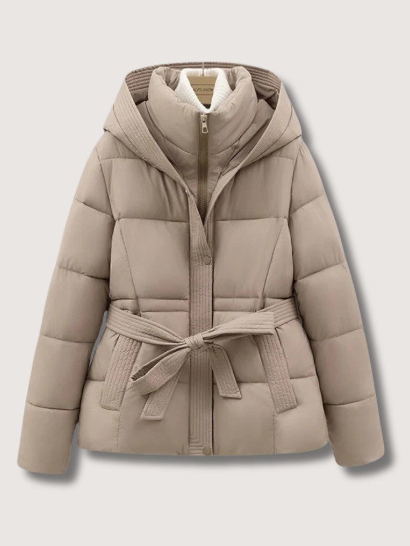 Women's Hooded Belted Puffer Jacket