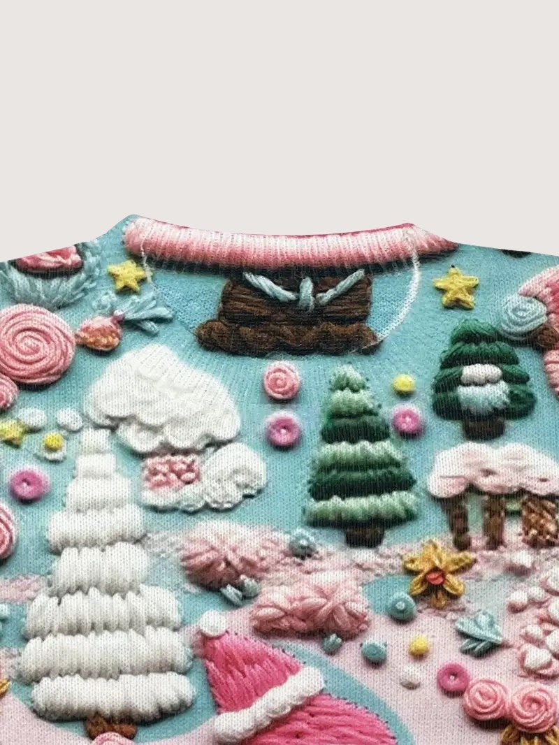 3D Santa Print Christmas Sweatshirt - Ladies Christmas Jumpers - Wild Eye Vision