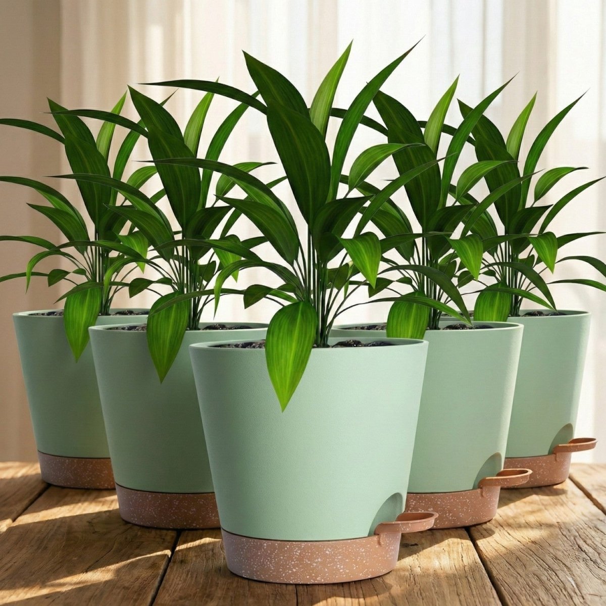 5 - Pack Self - Watering Flower Pots with Drainage - Flowerpot - Wild Eye Vision