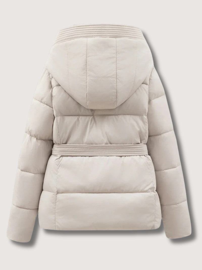 Women's Hooded Belted Puffer Jacket