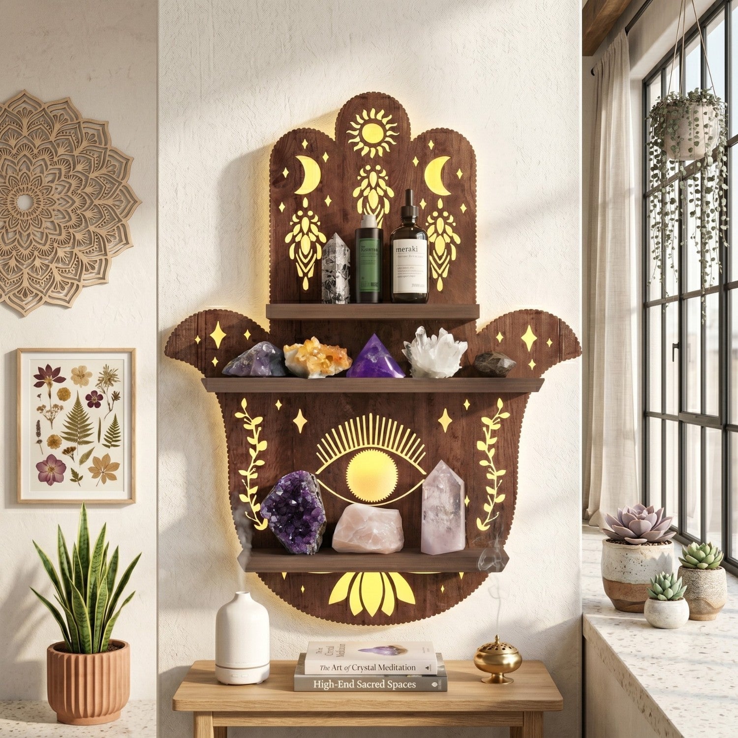 Boho Hamsa Light Shelf