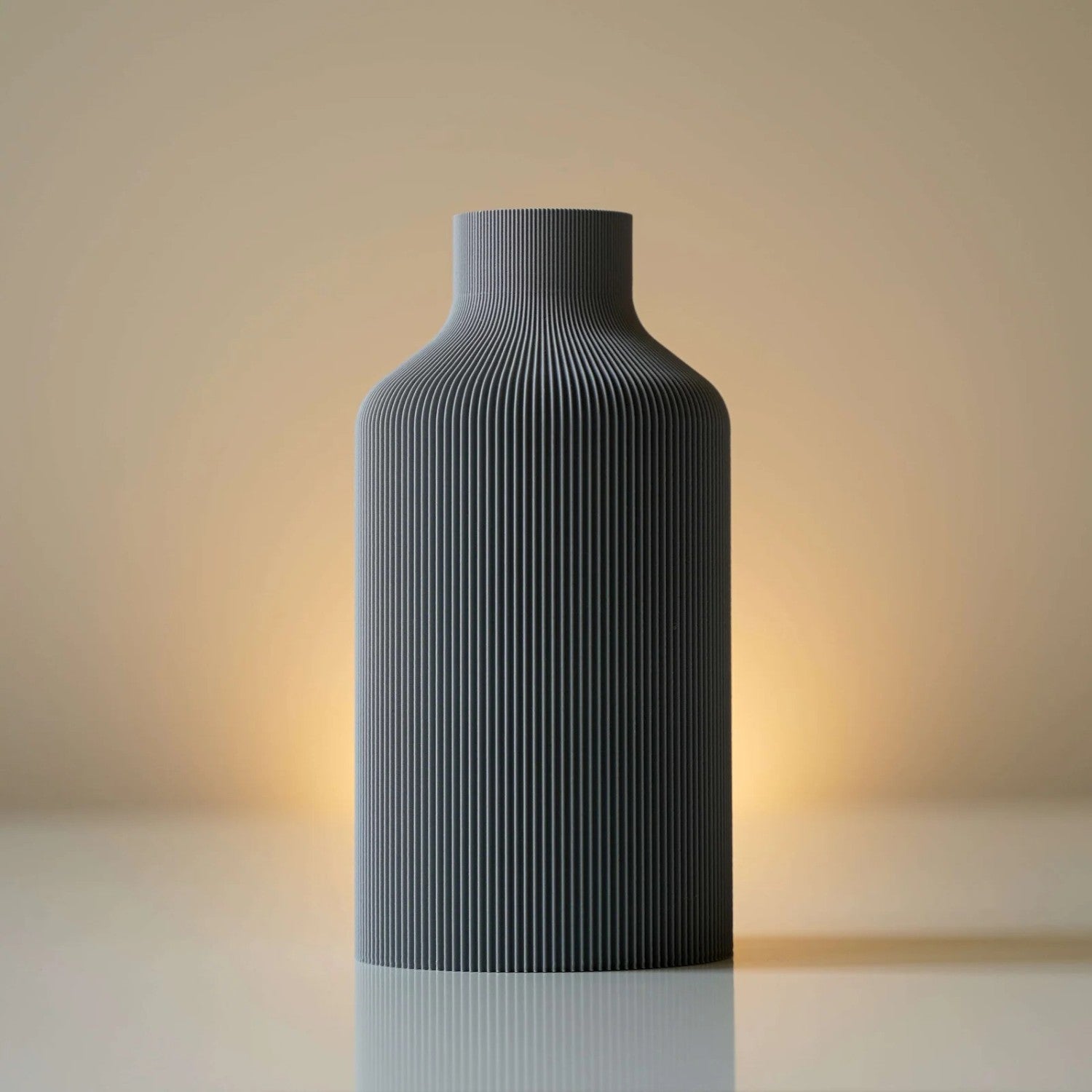 Modern Ribbed Bottle Vase