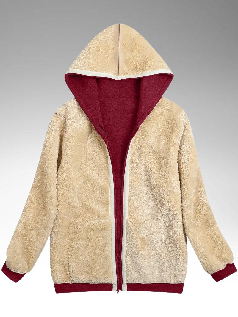 Women’s Plush Fleece-Lined Hooded Jacket