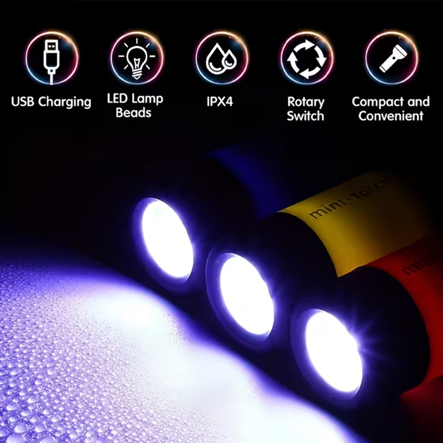 USB Rechargeable Mini Keychain Flashlight