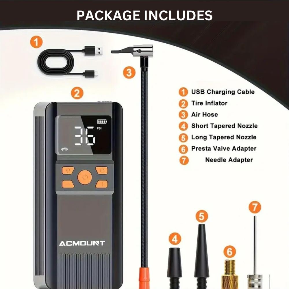 ACMOUNT 150PSI Portable Tyre Inflator - Tyre Inflator - Wild Eye Vision