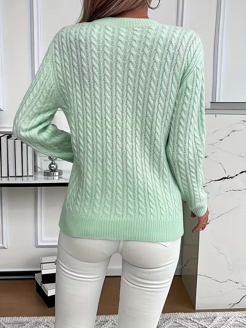 Classic Cable Knit Jumper - Women Knitted Jumper - Wild Eye Vision
