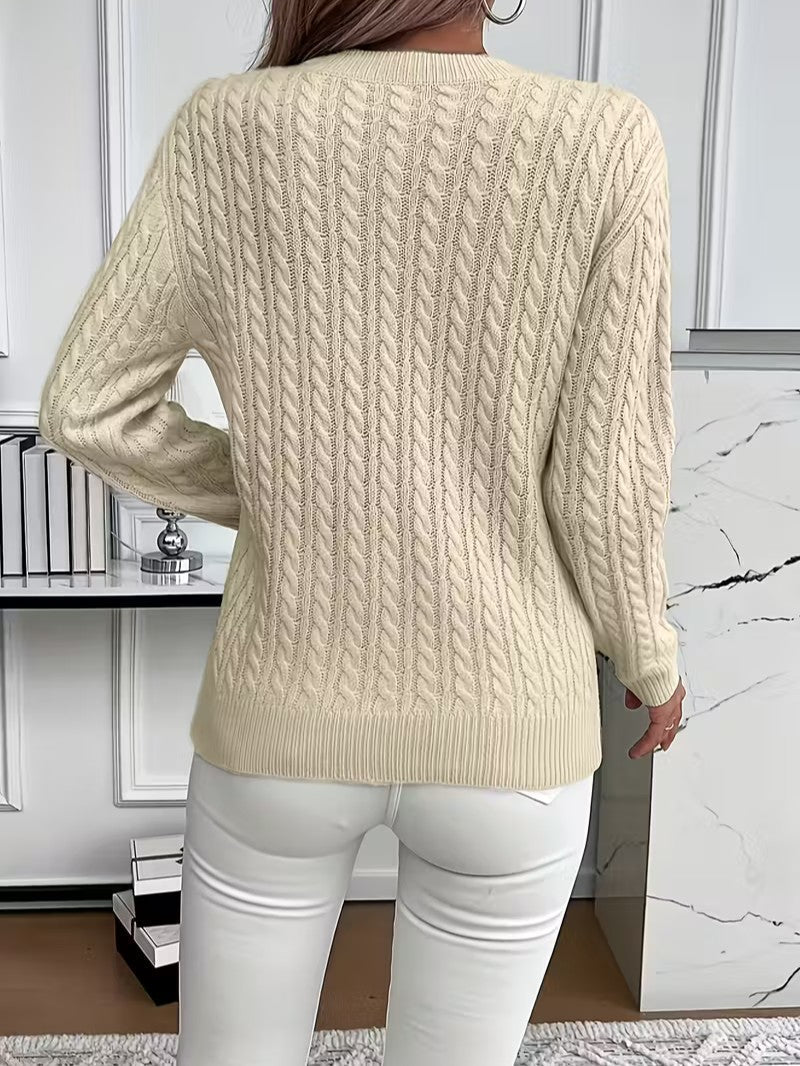 Classic Cable Knit Jumper - Women Knitted Jumper - Wild Eye Vision
