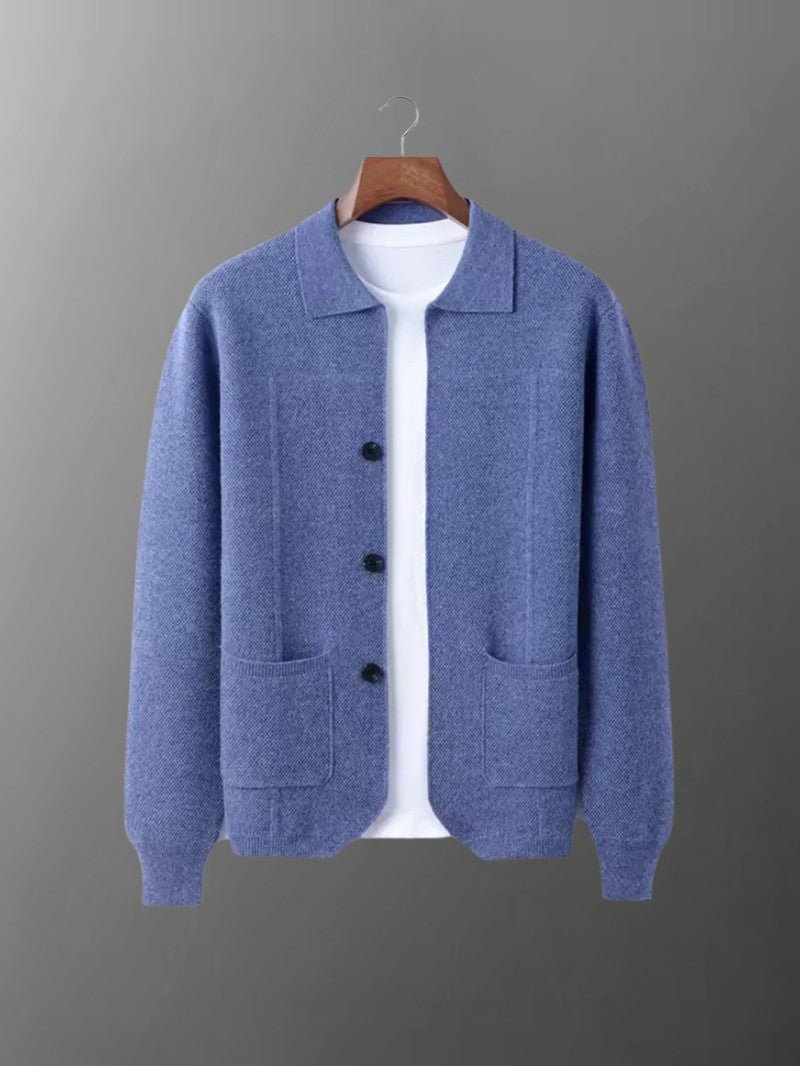 Classic Collared Knit Cardigan - Men Cardigan - Wild Eye Vision
