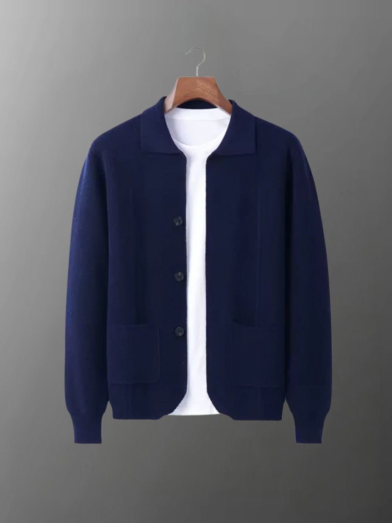 Classic Collared Knit Cardigan - Men Cardigan - Wild Eye Vision
