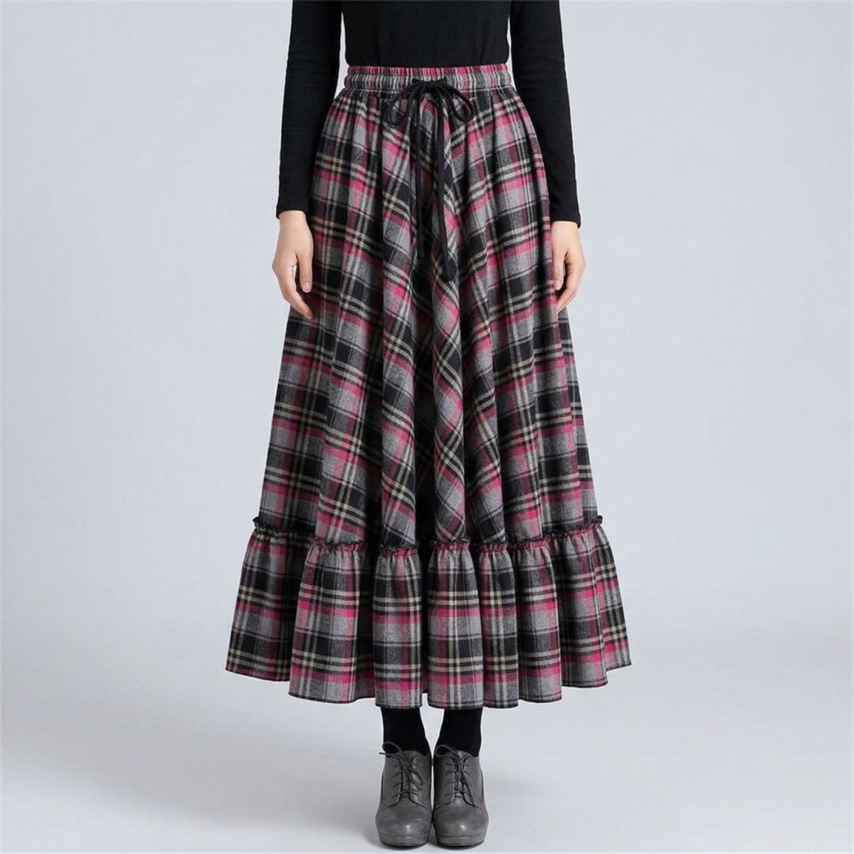 Classic Plaid A - Line Maxi Skirt - Skirt - Wild Eye Vision