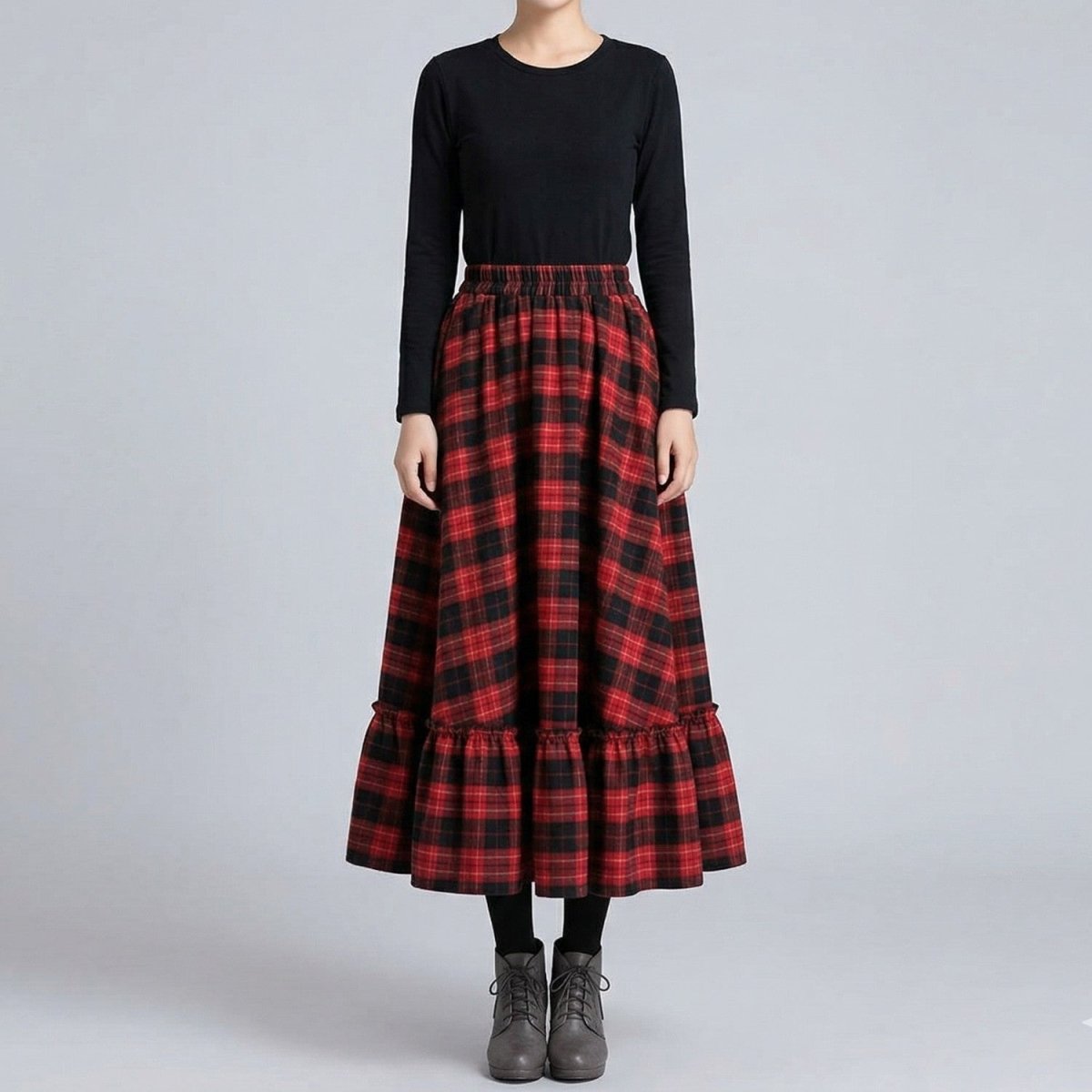 Classic Plaid A - Line Maxi Skirt - Skirt - Wild Eye Vision