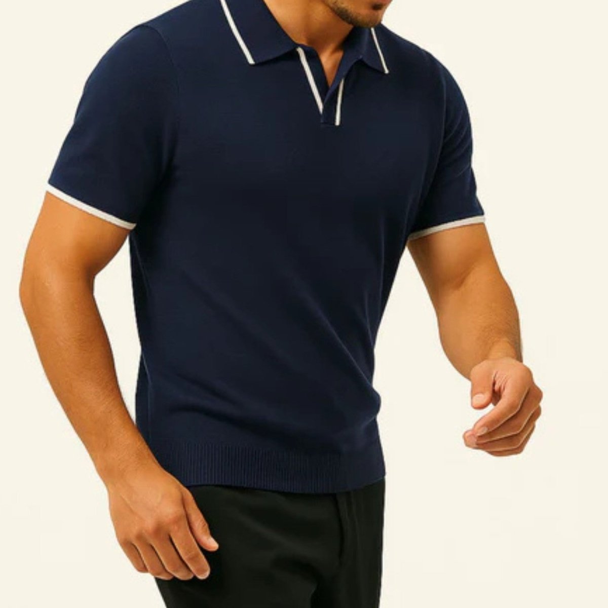Contrast Trim Slim Knit Polo - Polo Shirts - Wild Eye Vision