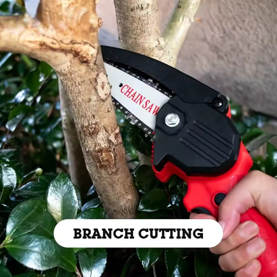 Cordless Mini Chainsaw 4.3" – Lightweight Rechargeable Electric Pruner - Cordless Chainsaw - Wild Eye Vision
