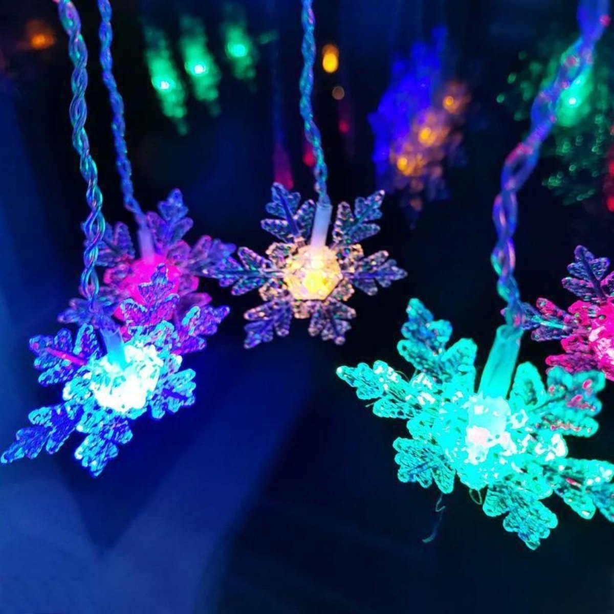 Curtain Snowflake LED String Lights - LED Curtain Lights - Wild Eye Vision