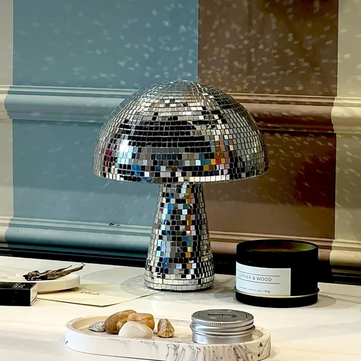 Disco Mirror Mushroom Table Lamp - Bedside Lamp - Wild Eye Vision