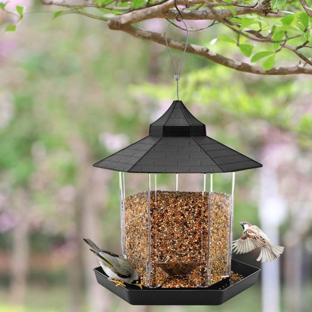 EcoFeast – Hexagonal Pavilion Hanging Bird Feeder with Drainage - Bird Feeder - Wild Eye Vision