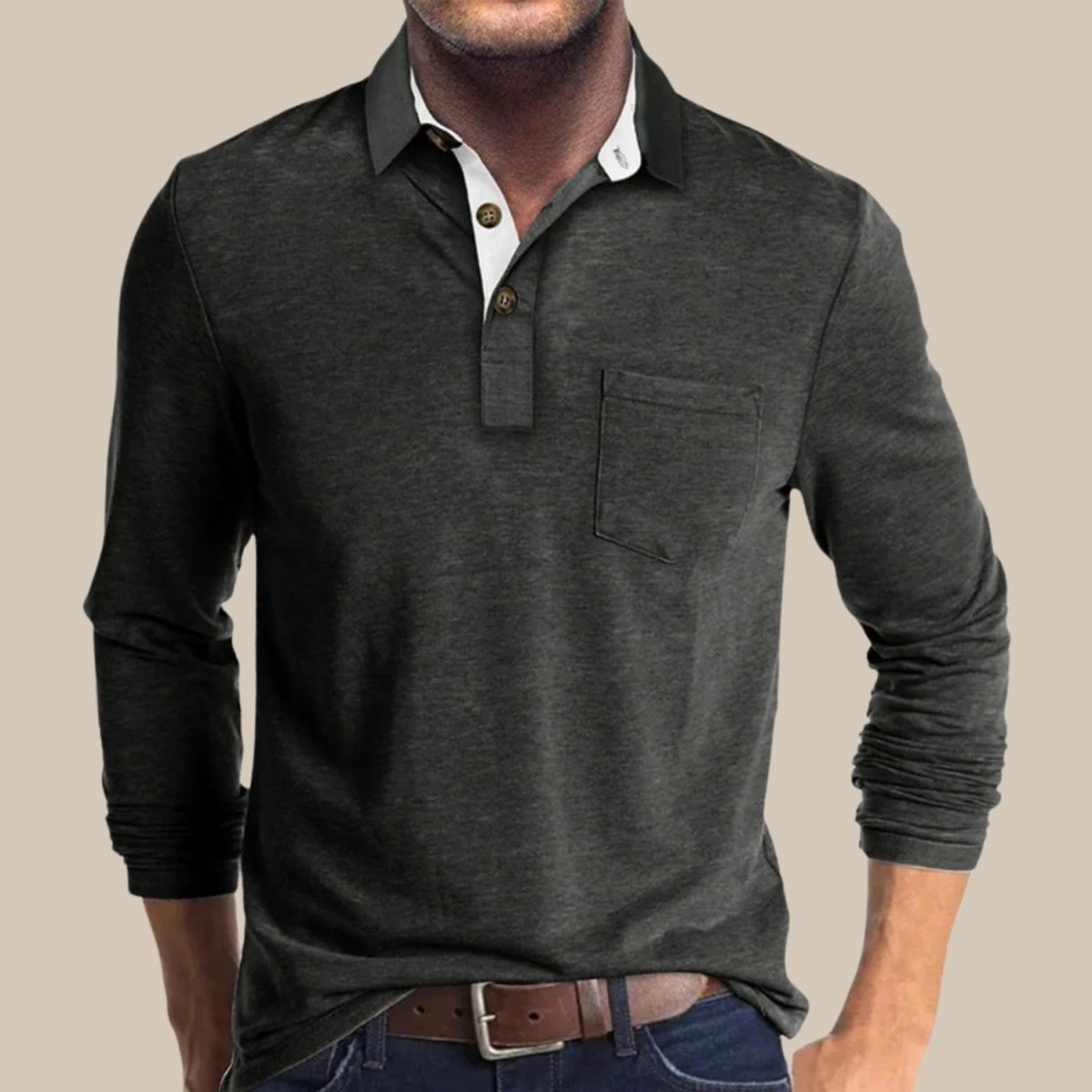 Elegant Long Sleeve Polo Shirt - Polo Shirts - Wild Eye Vision