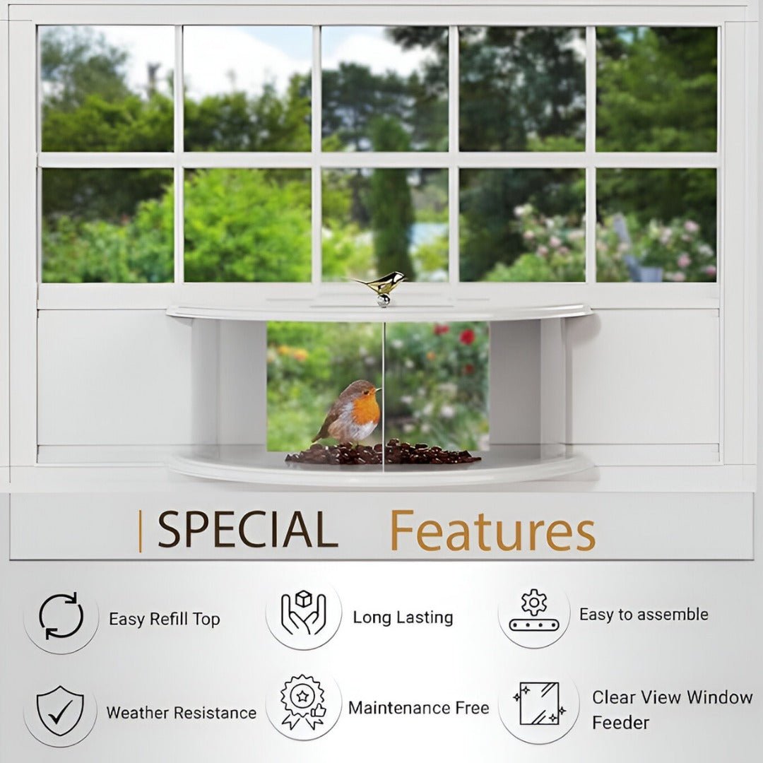 FeatherView – 180° Clear Window Bird Feeder - Bird Feeder - Wild Eye Vision