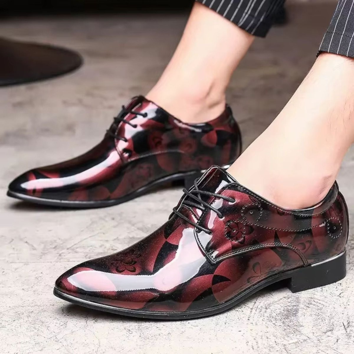 Floral Pattern Lace Up Oxfords - Dress Boots - Wild Eye Vision