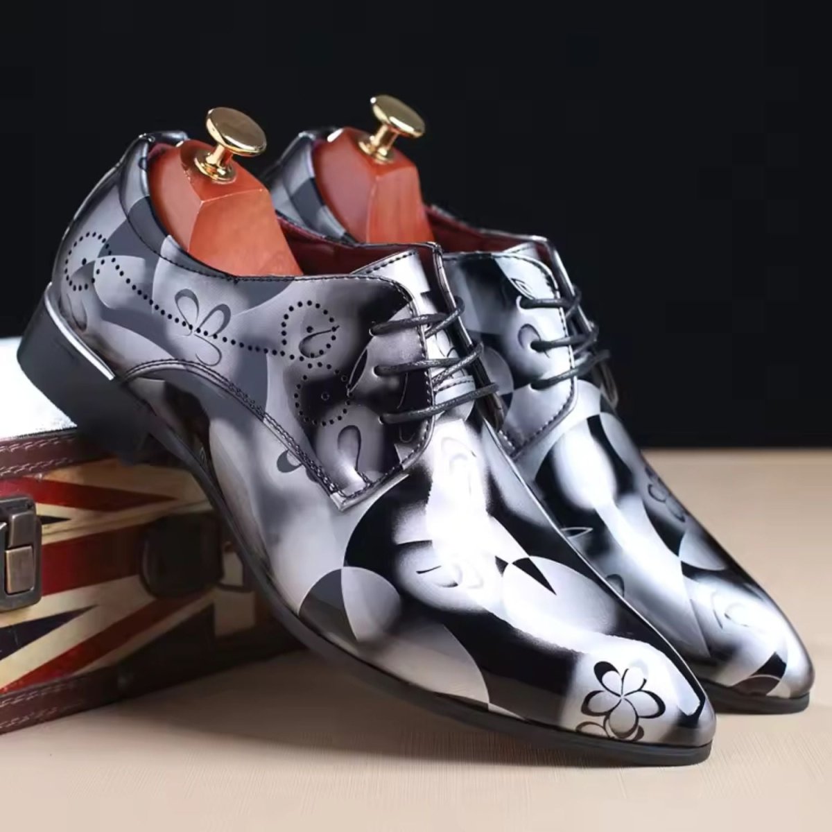 Floral Pattern Lace Up Oxfords - Dress Boots - Wild Eye Vision