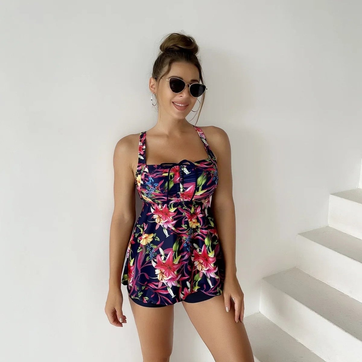 Floral Skirted Swimsuit Set - Swimsuit - Wild Eye Vision
