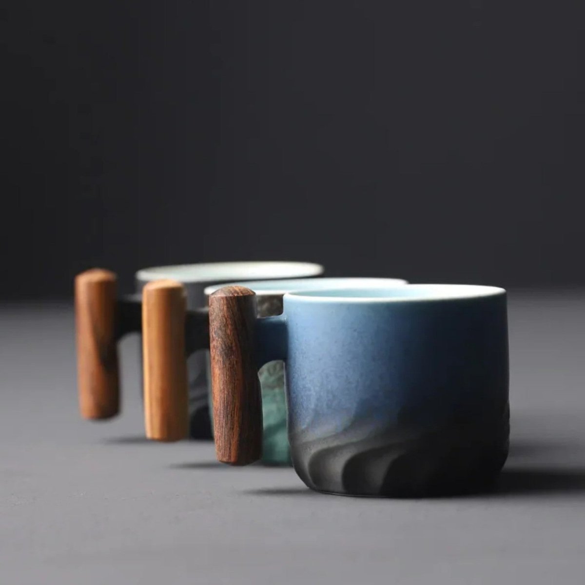Handcrafted Ceramic Mug with Wooden Grip - Handcrafted Ceramic Mug - Wild Eye Vision