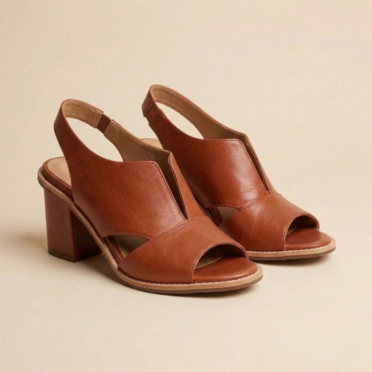Leather Sandals with Heel & Comfort Footbed - Sandals - Wild Eye Vision