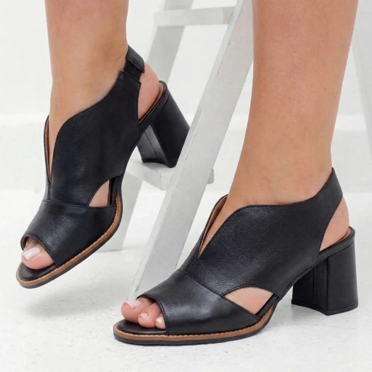 Leather Sandals with Heel & Comfort Footbed - Sandals - Wild Eye Vision