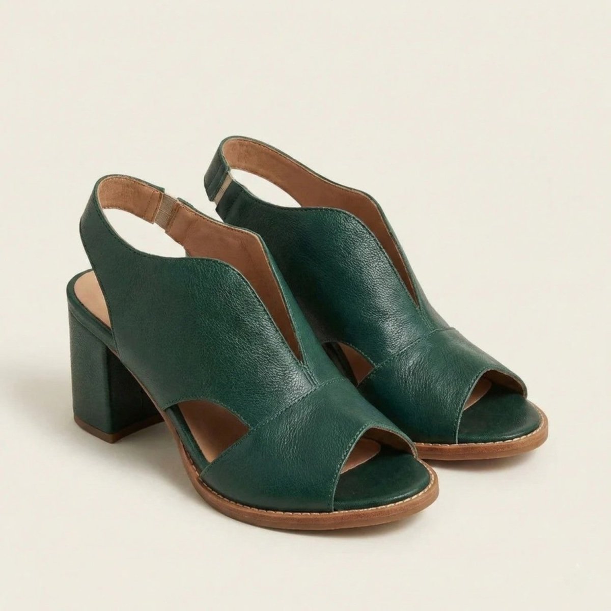 Leather Sandals with Heel & Comfort Footbed - Sandals - Wild Eye Vision