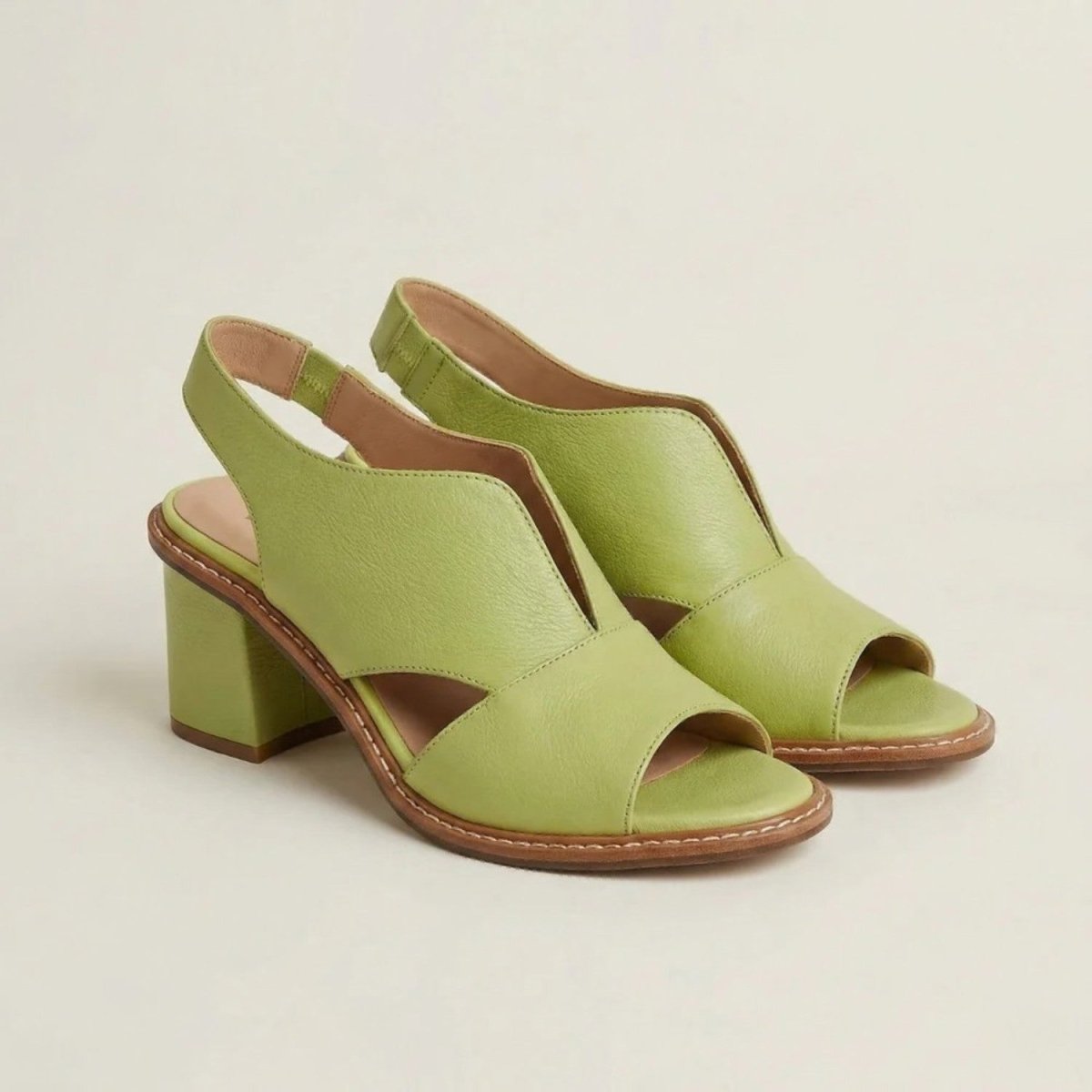 Leather Sandals with Heel & Comfort Footbed - Sandals - Wild Eye Vision