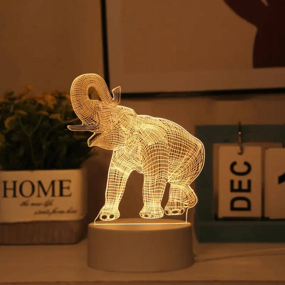 Luminous Elephant 3D Table Lamp - Table Lamp - Wild Eye Vision