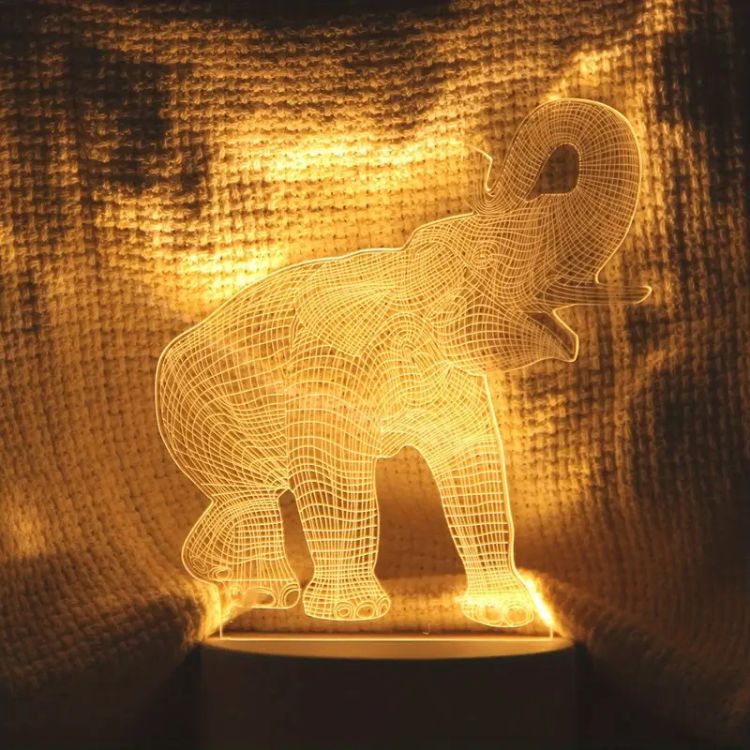 Luminous Elephant 3D Table Lamp - Table Lamp - Wild Eye Vision