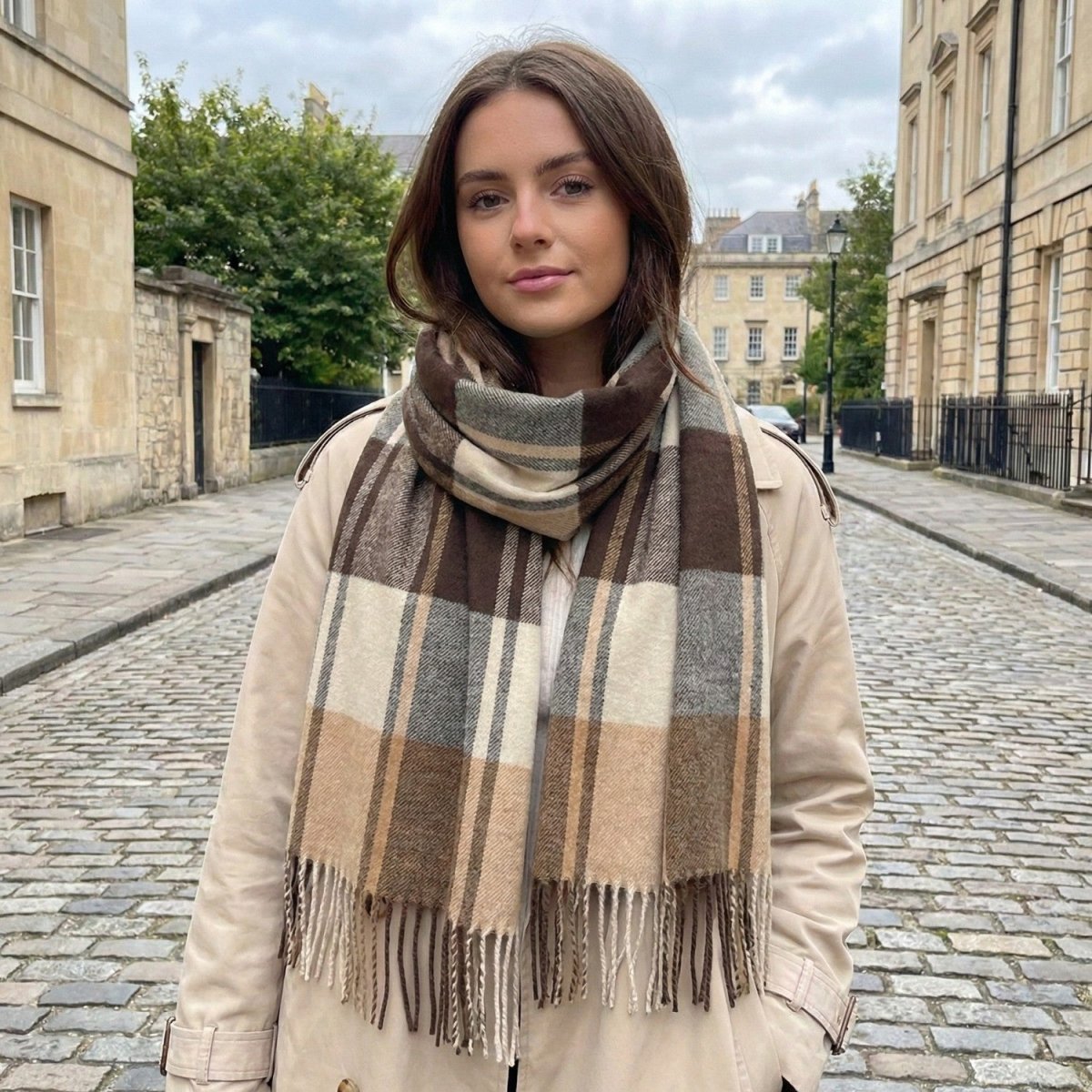 Luxury Elegant Checkered Warm Scarf - Neck Scarf - Wild Eye Vision