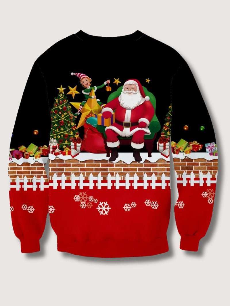 Men’s 3D Santa Print Christmas Sweatshirt - Mens Christmas Jumpers - Wild Eye Vision