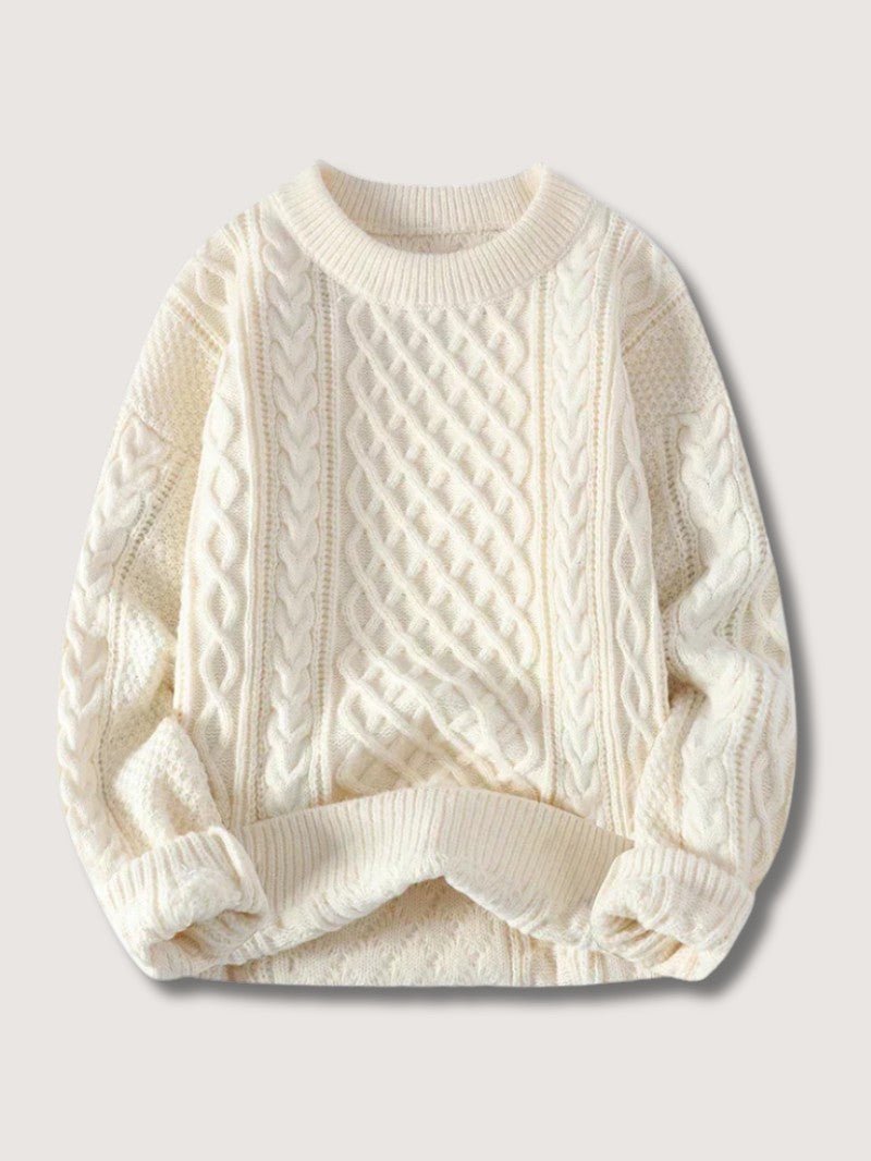 Men’s Cable Knit Crew Neck Jumper - Men Knitted Jumper - Wild Eye Vision
