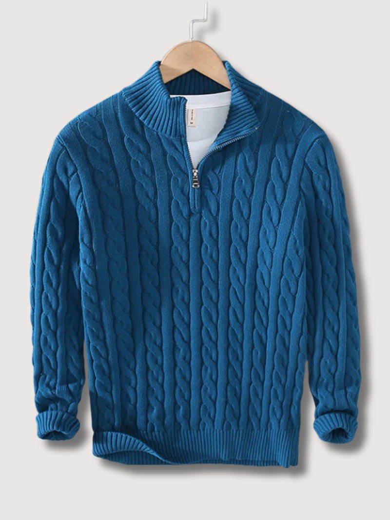 Men’s Cable Knit Half Zip Jumper - Men Jumper - Wild Eye Vision