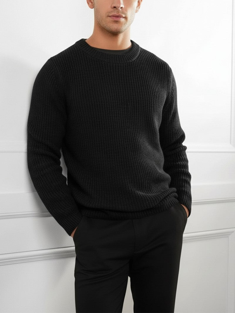 Men’s Classic Crew Neck Sweater - Men Knitted Jumper - Wild Eye Vision