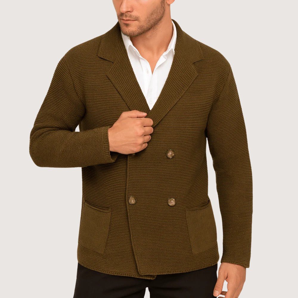 Men’s Double Breasted Knit Cardigan - Men Knit Cardigan - Wild Eye Vision