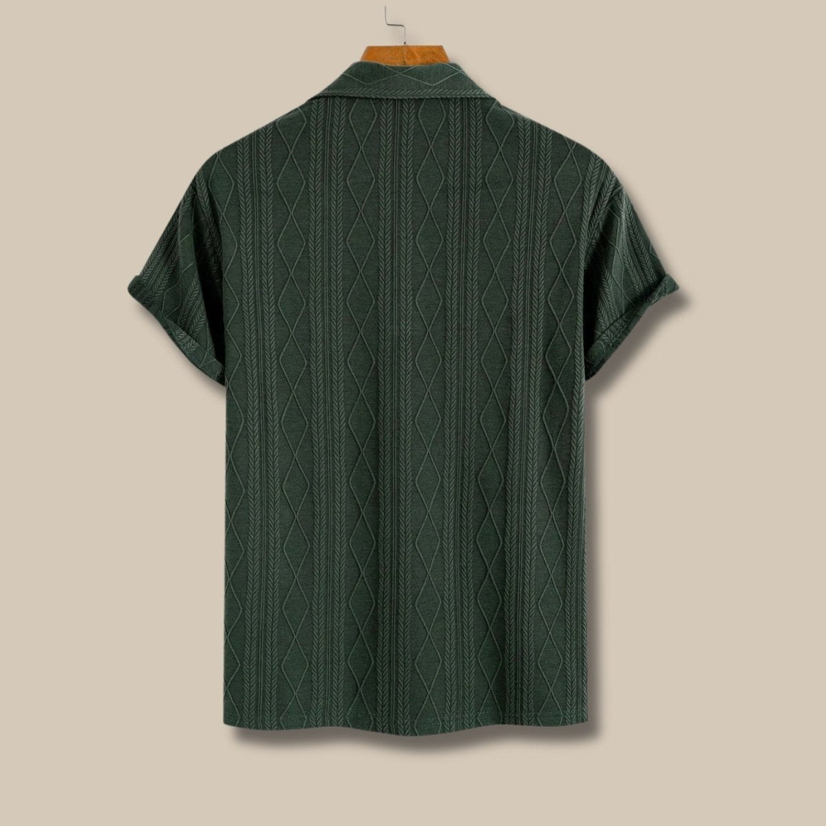 Men's Geometric Jacquard Knit Polo Shirt - Polo Shirts - Wild Eye Vision