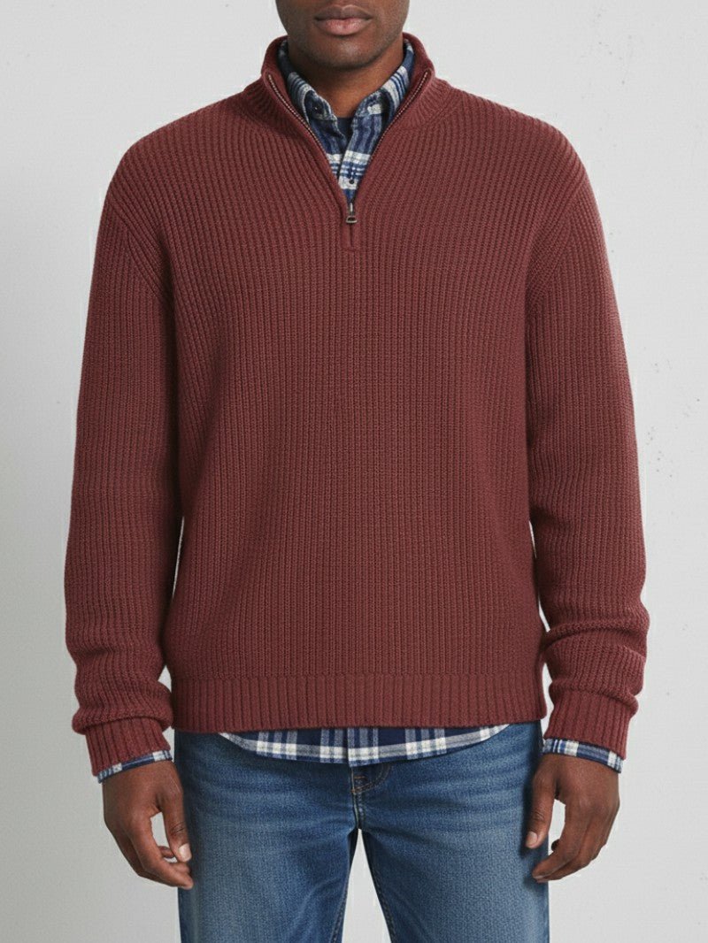 Men’s Half Zip Knit Sweater - Men Jumper - Wild Eye Vision