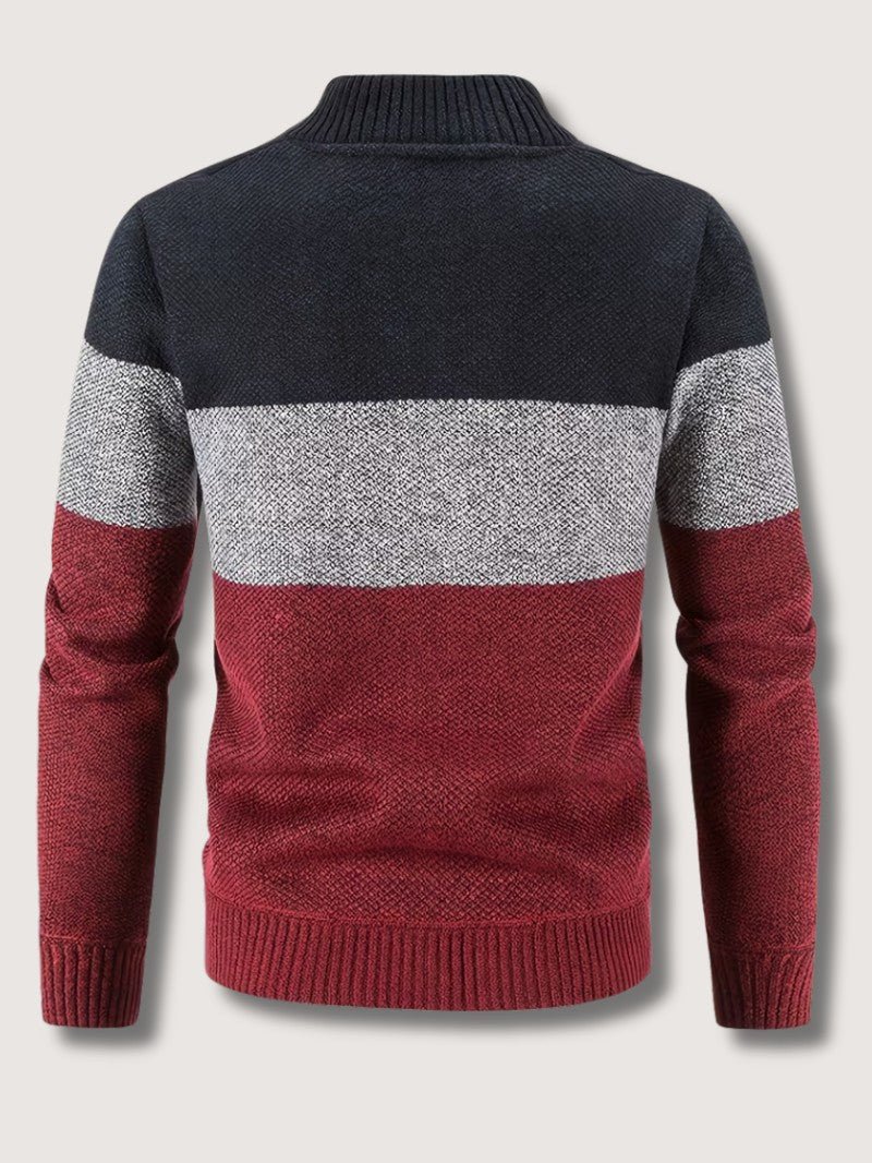 Men’s High Neck Fleece - Lined Knit Cardigan - Men Knit Cardigan - Wild Eye Vision