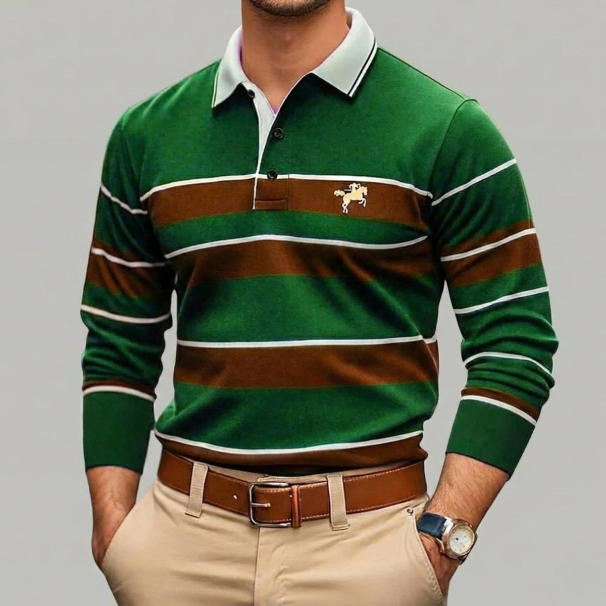 Men’s Longsleeve Polo Shirt - Polo Shirts - Wild Eye Vision