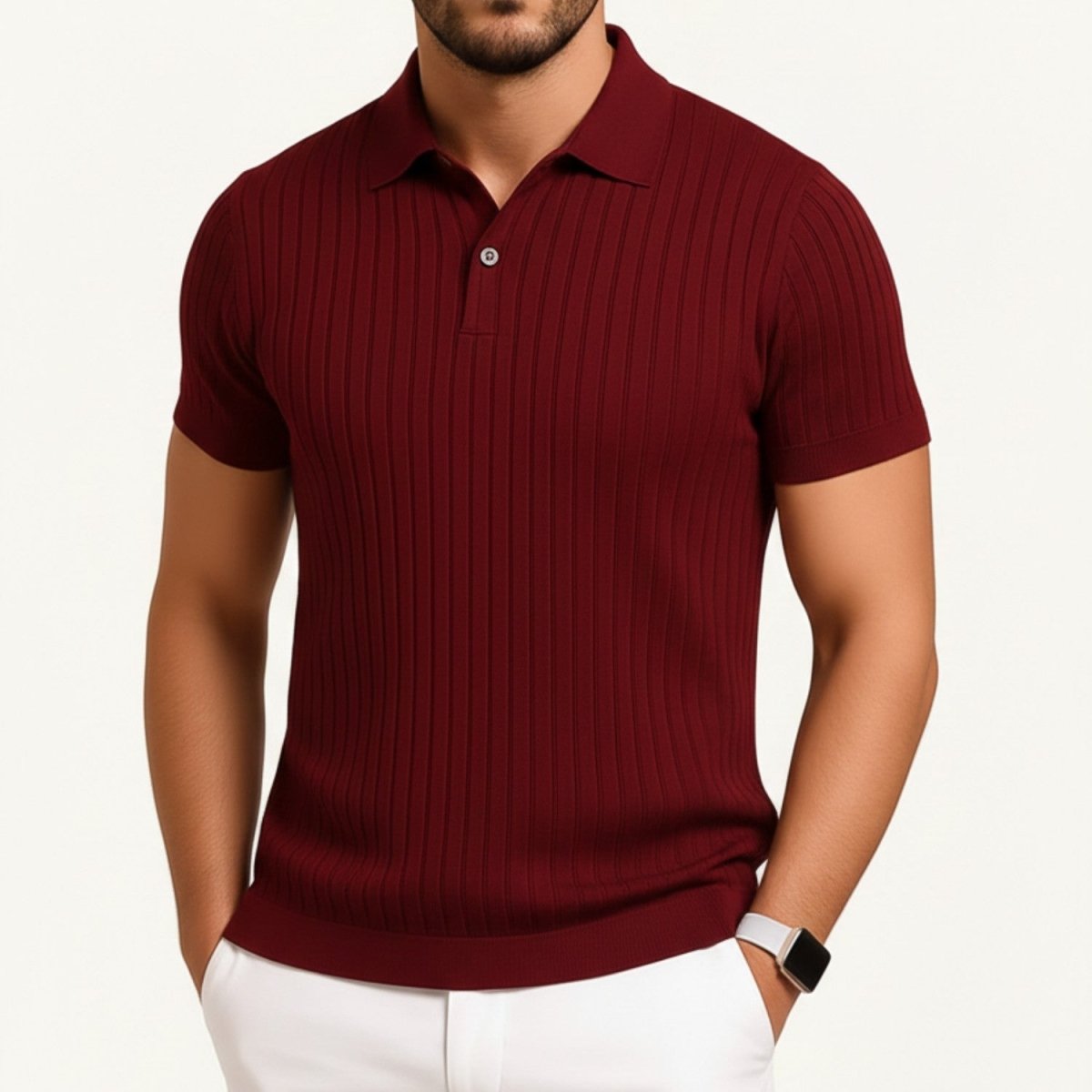 Men’s Muscle Fit Ribbed Polo - Polo Shirts - Wild Eye Vision