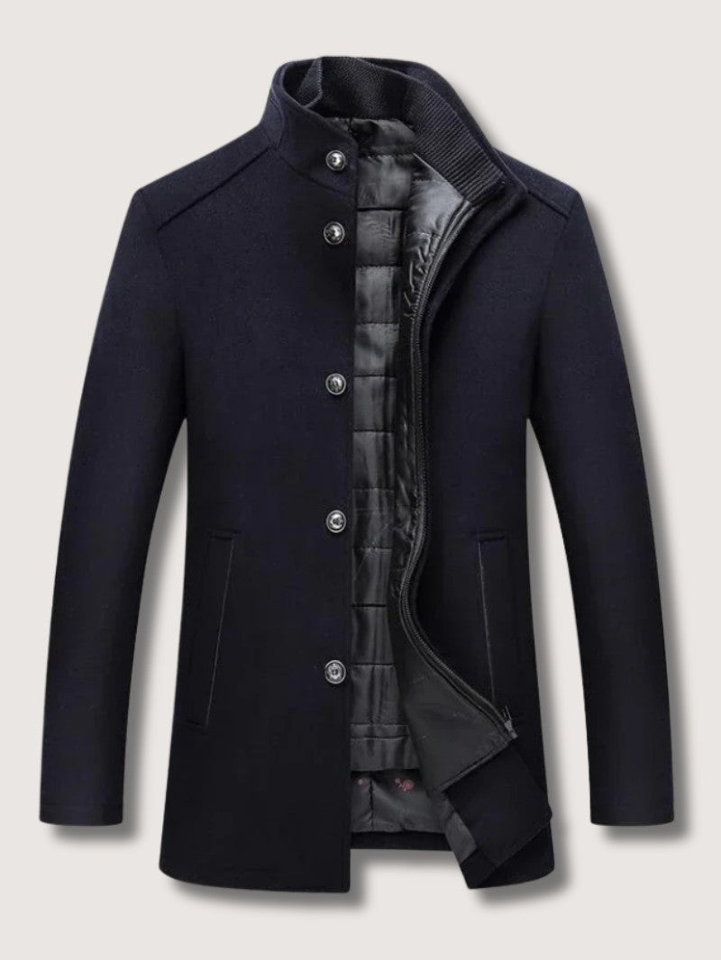 Men’s Quilted Winter Coat with Stand Collar - Men's Coat - Wild Eye Vision