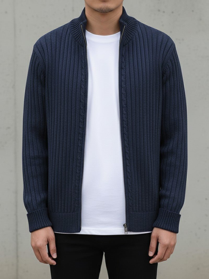 Men’s Ribbed Knit Cardigan - Men Knit Cardigan - Wild Eye Vision