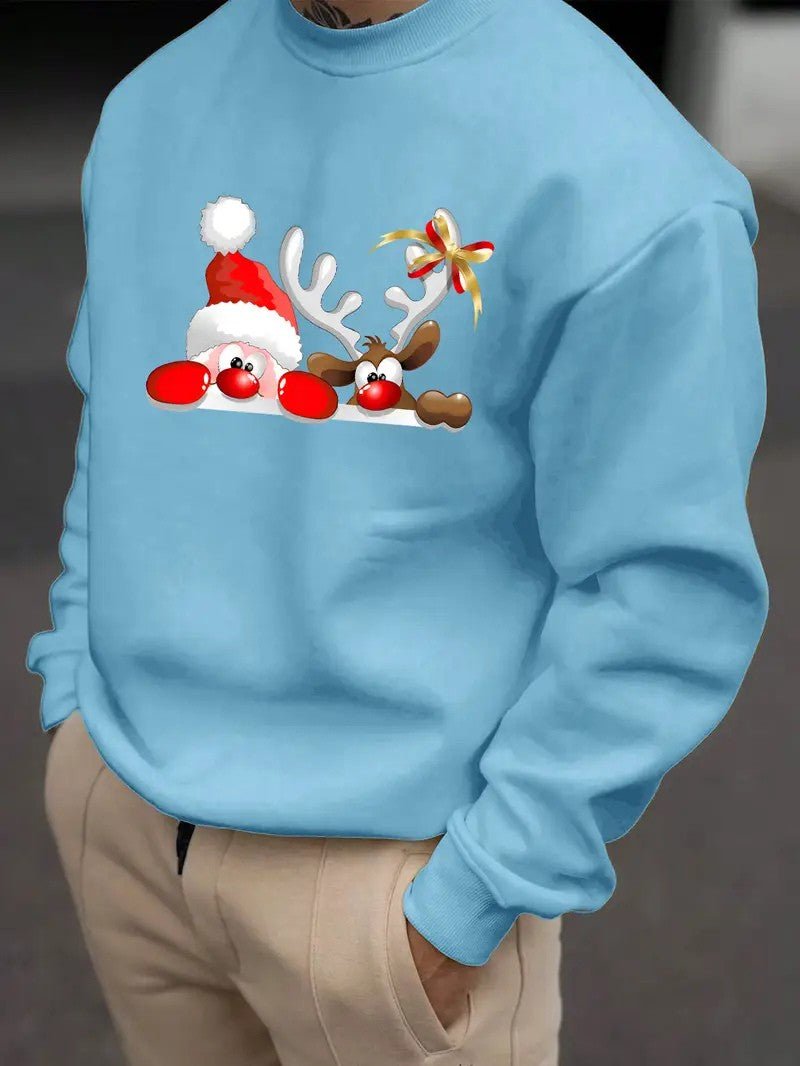 Men’s Santa & Fawn Print Sweater - Mens Christmas Jumpers - Wild Eye Vision