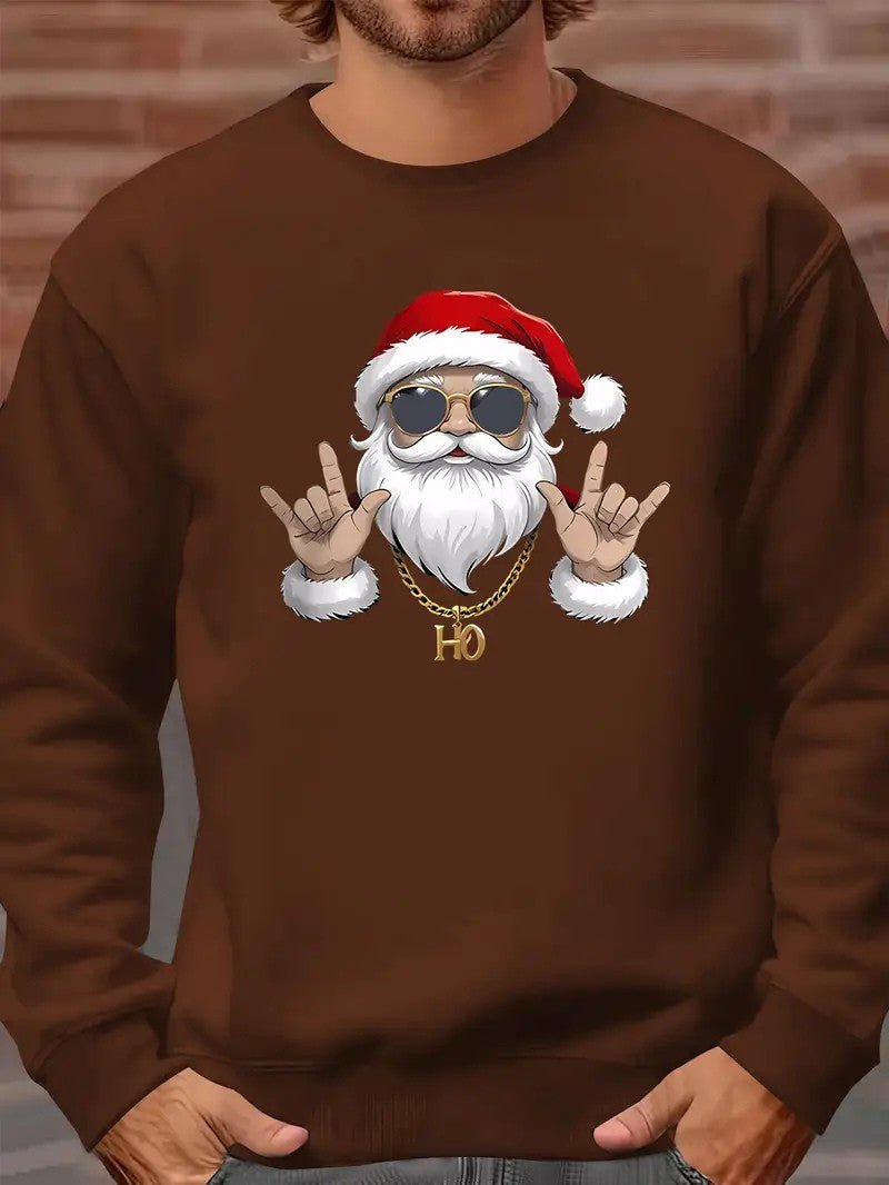 Men’s Santa Graphic Christmas Sweatshirt - Mens Christmas Jumpers - Wild Eye Vision